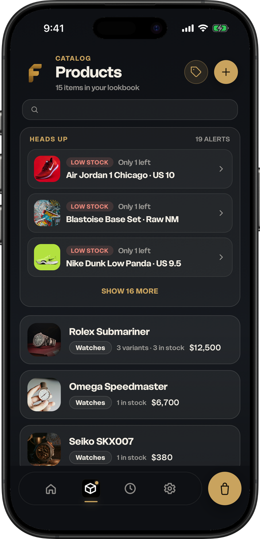 Catalog screen