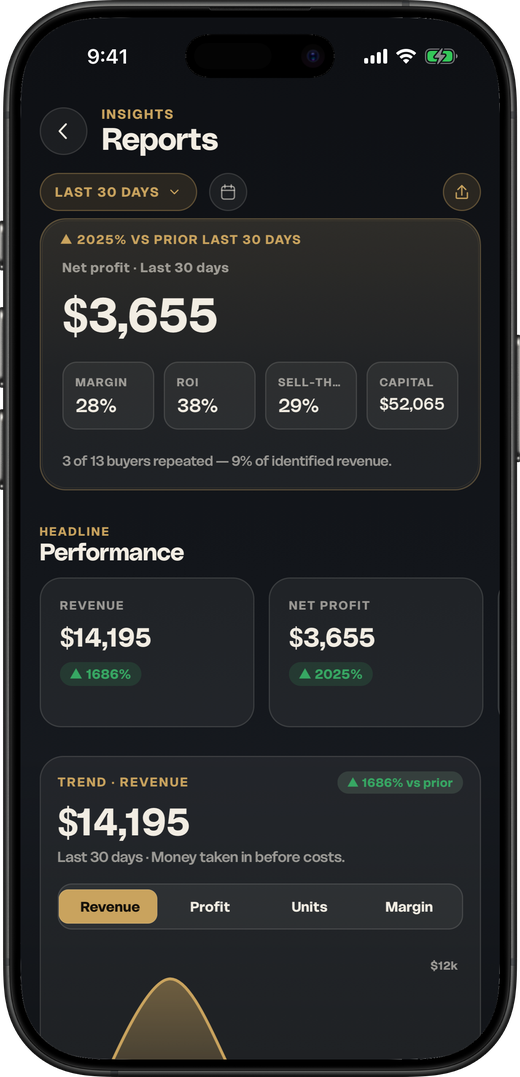 Reports screen